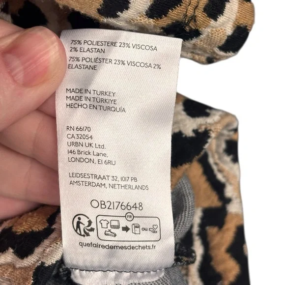 Maeve by Anthropologie Knit Leopard Jacquard Boxy Tee - Sz M - Picture 7 of 10